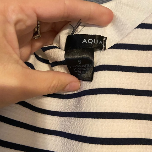 Aqua blue and white striped bodycon dress - Picture 2 of 2